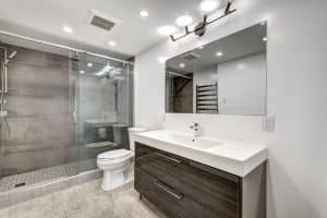 Newly renovated shower and bathroom